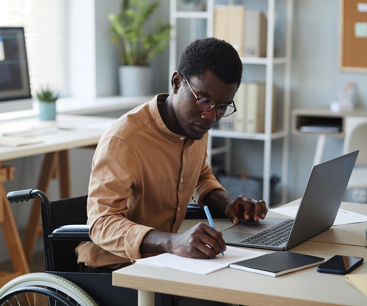 Person working on laptop