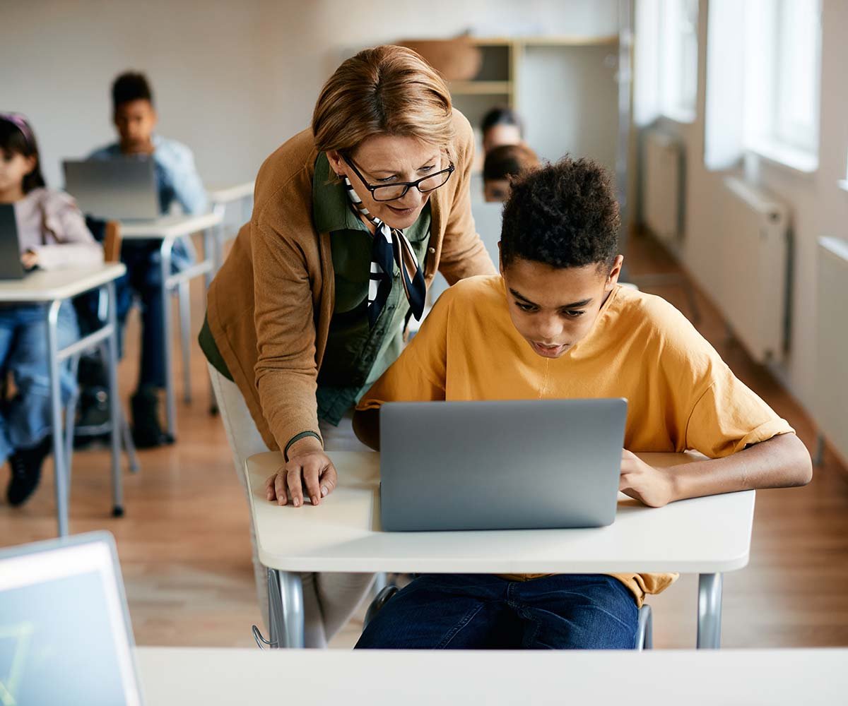 Teacher with in-person student